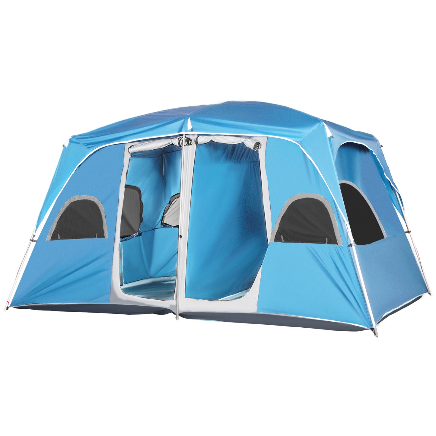Outsunny 4-8 Person Camping Tent Family Tent with 2 Room, Mesh Windows, Easy Set Up for Backpacking, Hiking, Outdoor