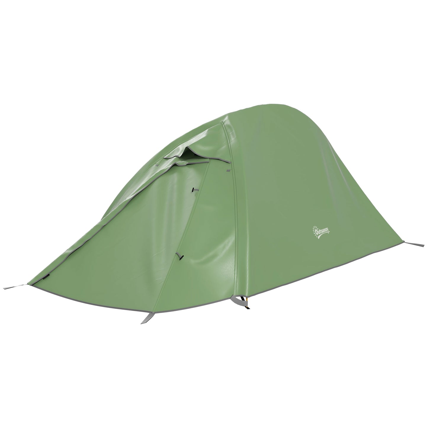 Outsunny Double Layer Camping Tent, 1-2 Man Backpacking Tent with Carry Bag, 2000mm Waterproof and Lightweight