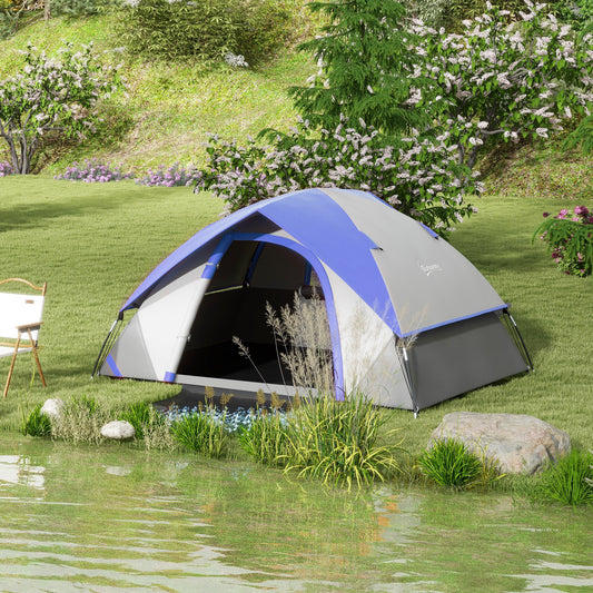 Outsunny Two Man Single Room Dome Tent, with Accessories