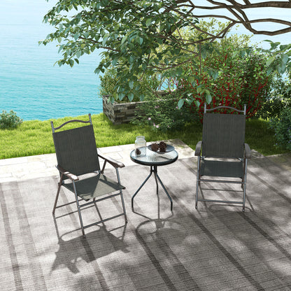Outsunny Set of Two Folding Garden Chairs, with Fabric Mesh Seats