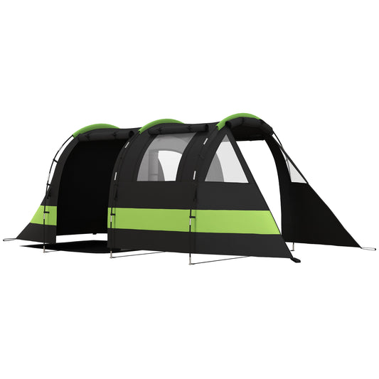 Outsunny Four Man, Two Room Blackout Tent, with Accessories