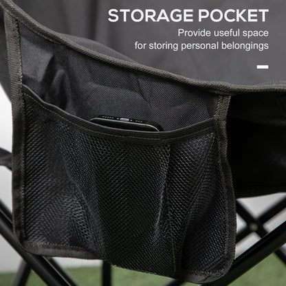 Outsunny Camping Chair, Lightweight Folding Chair with Carrying Bag and Storage Pocket, Perfect for Festivals, Fishing, Beach and Hiking