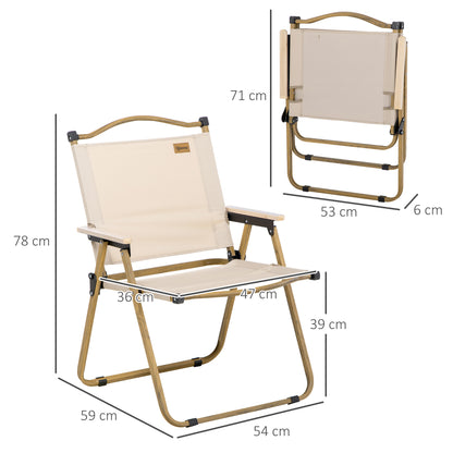Outsunny Camping Chair for Adults, Lightweight Folding Chair, Portable Chair for Camping, Fishing, Beach and Outdoor Travel