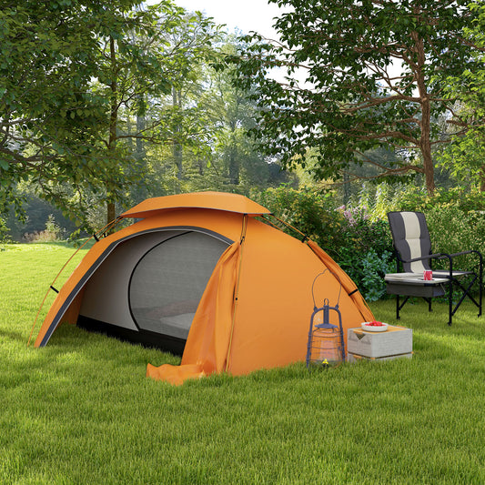 Outsunny Aluminium Frame Camping Tent Dome Tent with Removable Rainfly, 2000mm Waterproof, for 1-2 Man