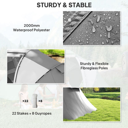 Outsunny 4-6 Man UV Protection Camping Tent