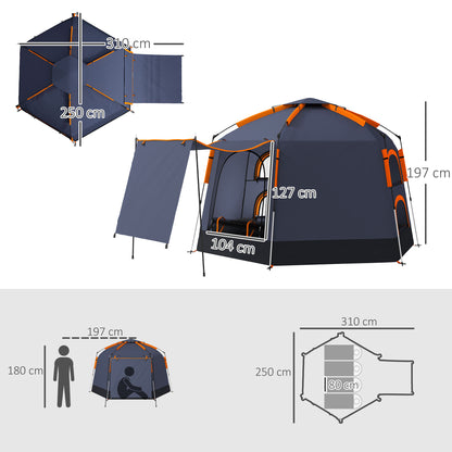 Outsunny Automatic Pop Up Camping Tent, Instant Setup 2-4 Man Tent with Mesh Windows, Waterproof & UV30+, Portable with Carry Bag for Fishing, Hiking, Backpacking