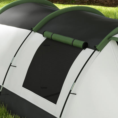 Outsunny Three-Man Camping Tent, with Two Rooms and Porch