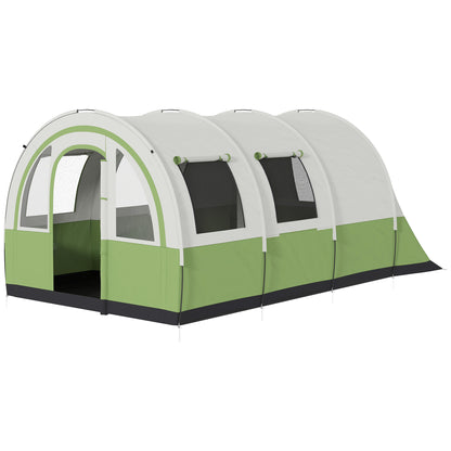 Outsunny 3000mm Waterproof Camping Tent, 5-6 Man Family Tent with Living and Bedroom, Carry Bag Included