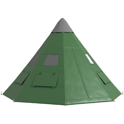 Outsunny 6 Men Tipi Tent with Carry Bag