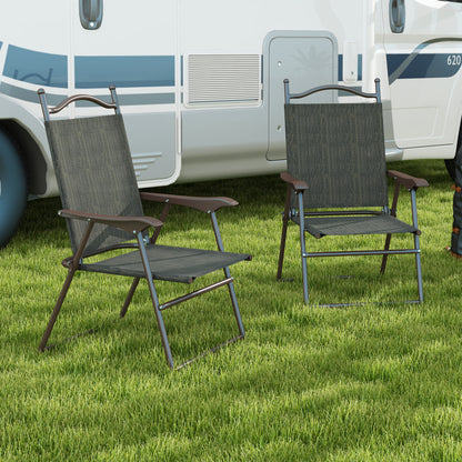 Outsunny Set of Two Folding Garden Chairs, with Fabric Mesh Seats