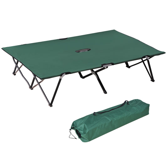 Outsunny Double Camping Cot Bed, with Bag
