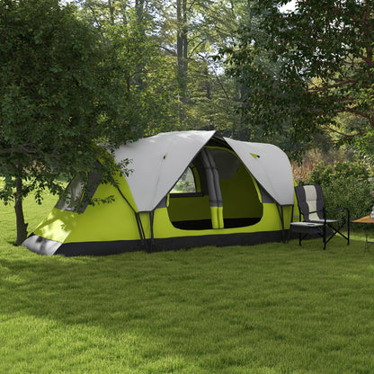 Outsunny Camping Tent for 6-8 Man with 2000mm Waterproof Rainfly and Carry Bag for Fishing Hiking Festival