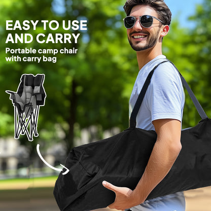 Outsunny Portable Padded Camping Chair, with Bag