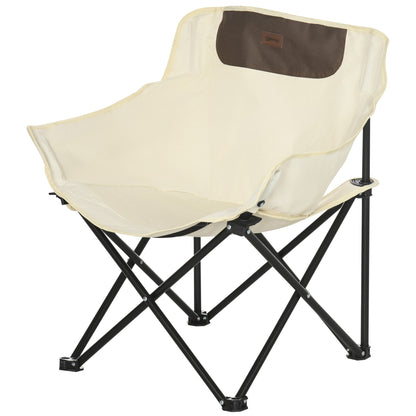Outsunny Camping Chair, Lightweight Folding Chair with Carrying Bag and Storage Pocket, Perfect for Festivals, Fishing, Beach and Hiking