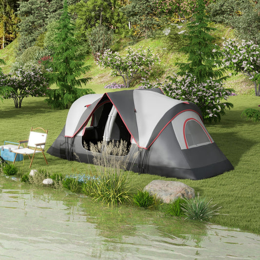 Outsunny Camping Tent for 6-8 Man with 2000mm Waterproof Rainfly and Carry Bag for Fishing Hiking Festival