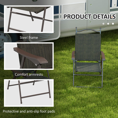 Outsunny Set of Two Folding Garden Chairs, with Fabric Mesh Seats