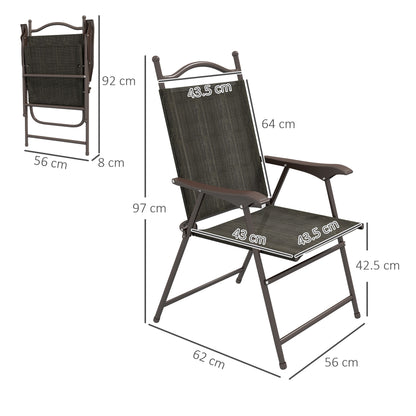 Outsunny Set of Two Folding Garden Chairs, with Fabric Mesh Seats