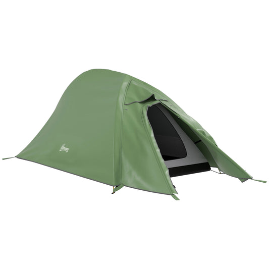 Outsunny Double Layer Camping Tent, 1-2 Man Backpacking Tent with Carry Bag, 2000mm Waterproof and Lightweight