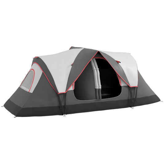Outsunny Camping Tent for 6-8 Man with 2000mm Waterproof Rainfly and Carry Bag for Fishing Hiking Festival