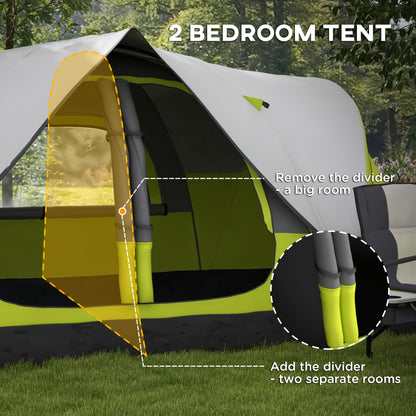 Outsunny Camping Tent for 6-8 Man with 2000mm Waterproof Rainfly and Carry Bag for Fishing Hiking Festival