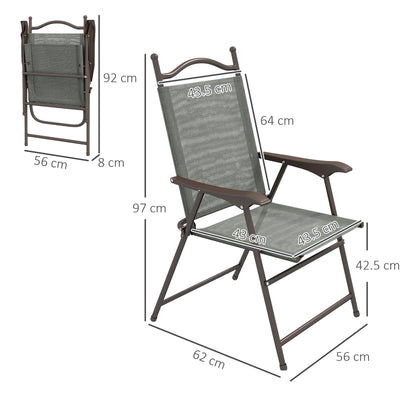 Outsunny Set of Two Folding Garden Chairs, with Fabric Mesh Seats