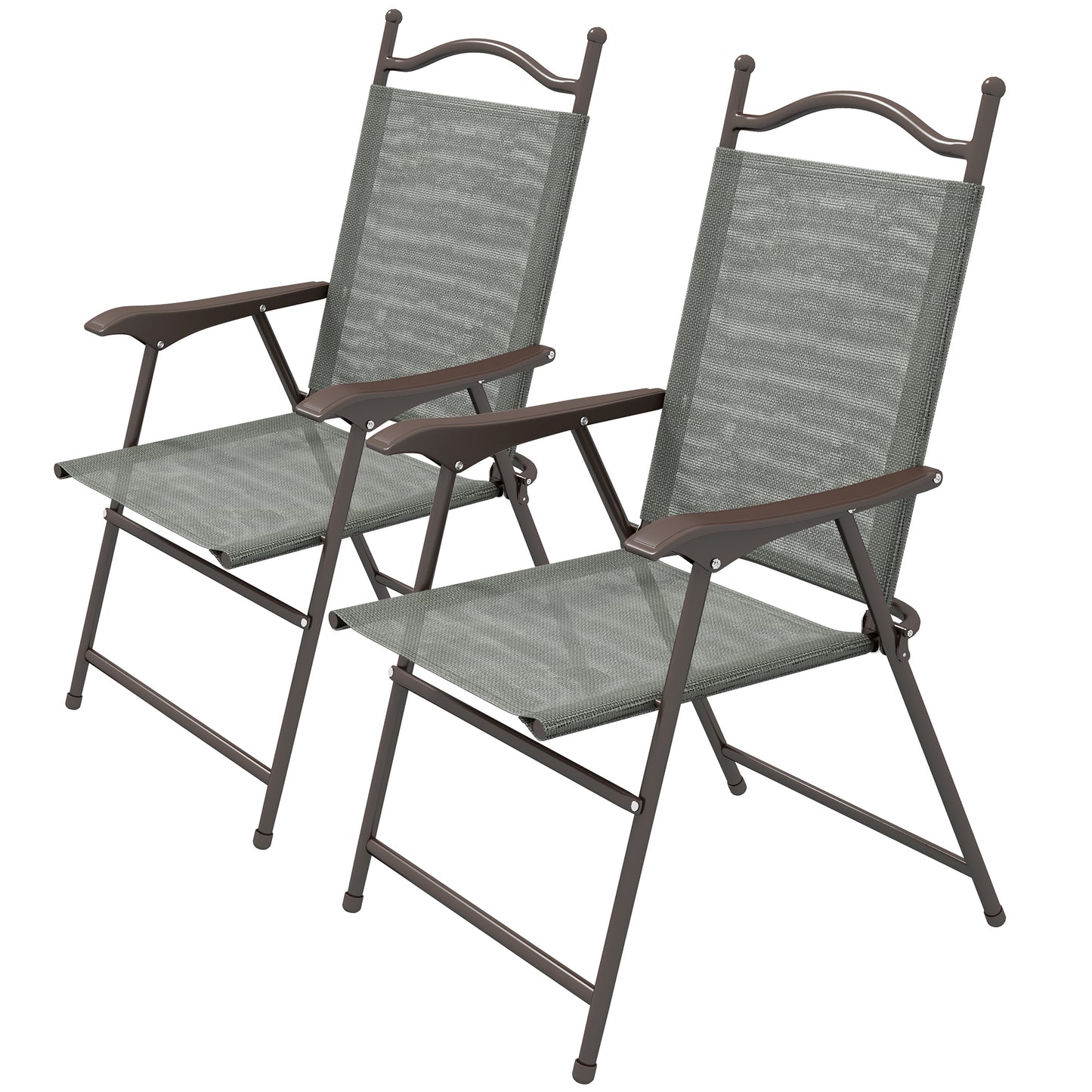 Outsunny Set of Two Folding Garden Chairs, with Fabric Mesh Seats