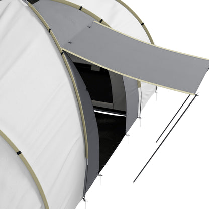 Outsunny Four-Man Tunnel Tent, with Two Bedrooms and Living Room