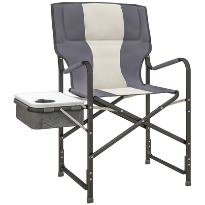 Outsunny Folding Aluminium Camping Chair, with Cooler Bag Table