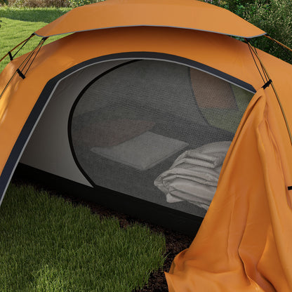 Outsunny Aluminium Frame Camping Tent Dome Tent with Removable Rainfly, 2000mm Waterproof, for 1-2 Man