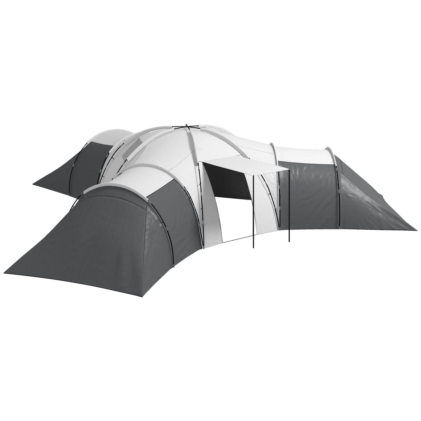 Outsunny 6-9 Man Tent with Bedrooms and Living Room, Accessories Included