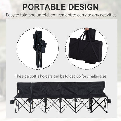 Outsunny 6 Seater Folding Camping Chair with Cup Holder & Carry Bag
