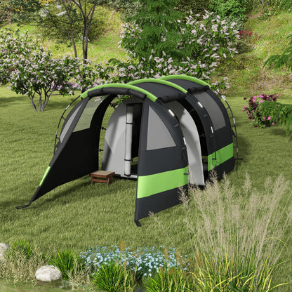 Outsunny Four Man, Two Room Blackout Tent, with Accessories