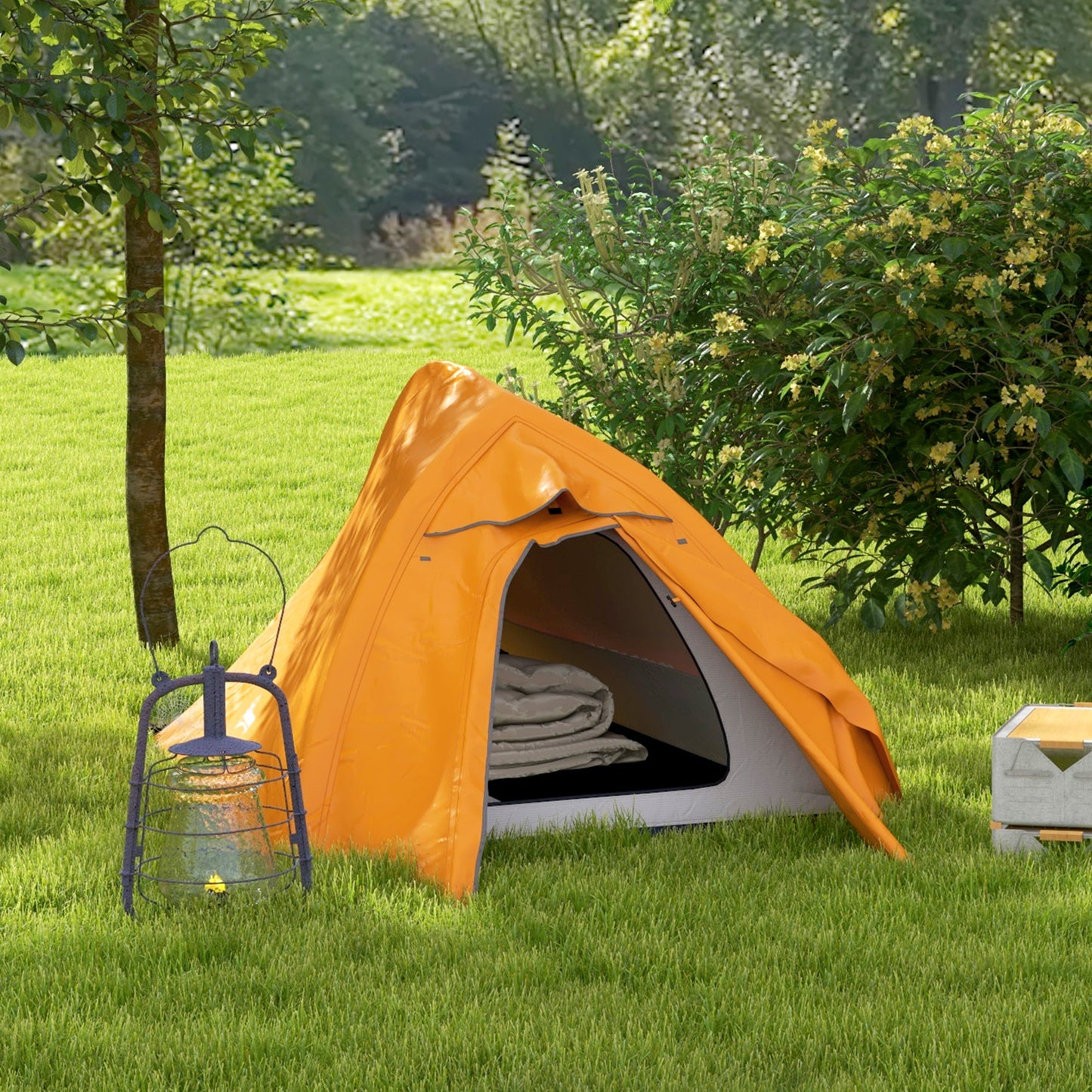 Outsunny Double Layer Camping Tent, 1-2 Man Backpacking Tent with Carry Bag, 2000mm Waterproof and Lightweight