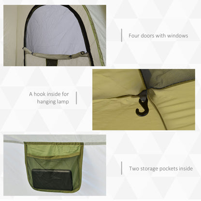 Outsunny 4 Person Automatic Camping Tent, Outdoor Pop Up Tent, Portable Backpacking Dome Shelter