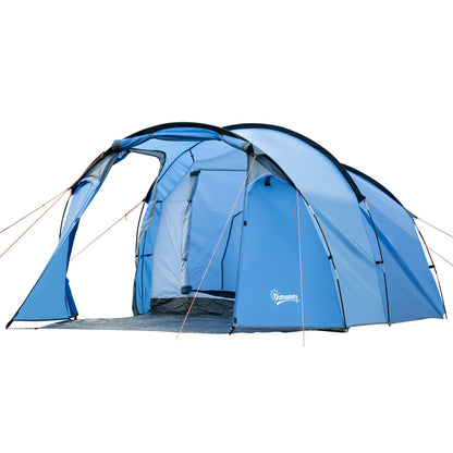 Outsunny 2 Room Tent with Vestibule, Weather-Resistant Camping Tent with Air Vents for Fishing Hiking