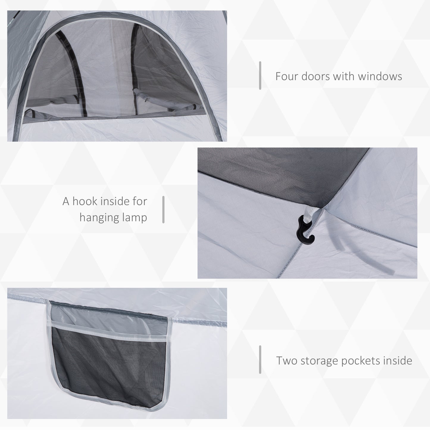 Outsunny 4 Person Automatic Camping Tent, Outdoor Pop Up Tent, Portable Backpacking Dome Shelter