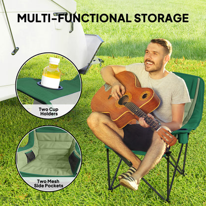 Outsunny Portable Padded Camping Chair, with Bag