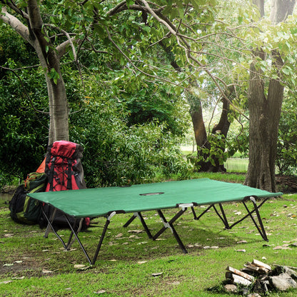Outsunny Double Camping Cot Bed, with Bag