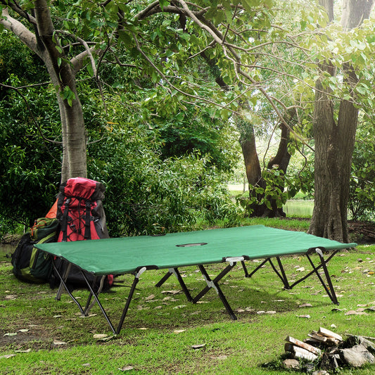 Outsunny Double Camping Cot Bed, with Bag
