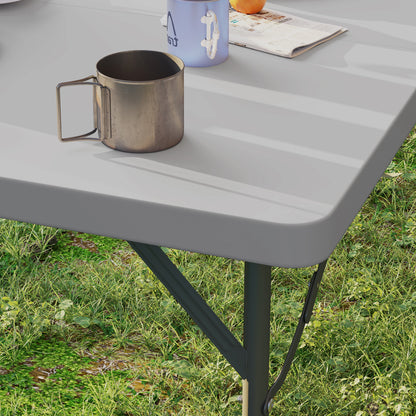 Outsunny 3ft Folding Camping Table, Heavy Duty Picnic Table with 2 Adjustable Height for Indoor Outdoor Garden, Party, BBQ