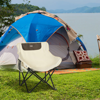 Outsunny Camping Chair, Lightweight Folding Chair with Carrying Bag and Storage Pocket, Perfect for Festivals, Fishing, Beach and Hiking