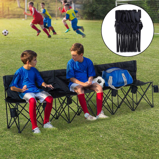 Outsunny 6 Seater Folding Camping Chair with Cup Holder & Carry Bag