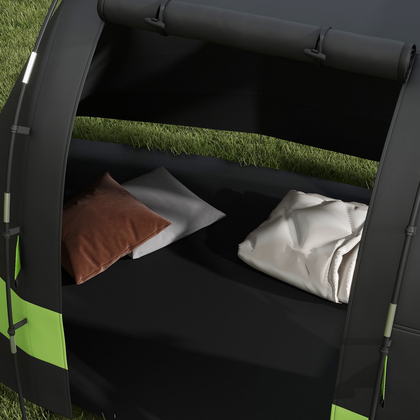 Outsunny Four Man, Two Room Blackout Tent, with Accessories