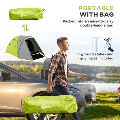 Outsunny Two-Man Dome Tent, with Front Porch and Accessories