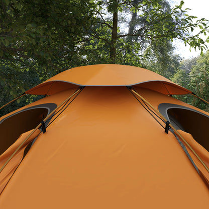 Outsunny Aluminium Frame Camping Tent Dome Tent with Removable Rainfly, 2000mm Waterproof, for 1-2 Man