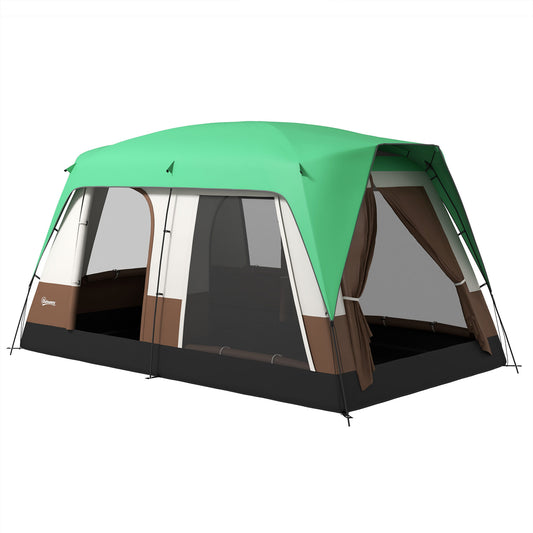 Outsunny Six-Man Camping Tent, with Small Rainfly and Accessories