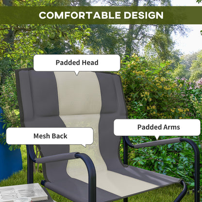 Outsunny Folding Aluminium Camping Chair, with Cooler Bag Table