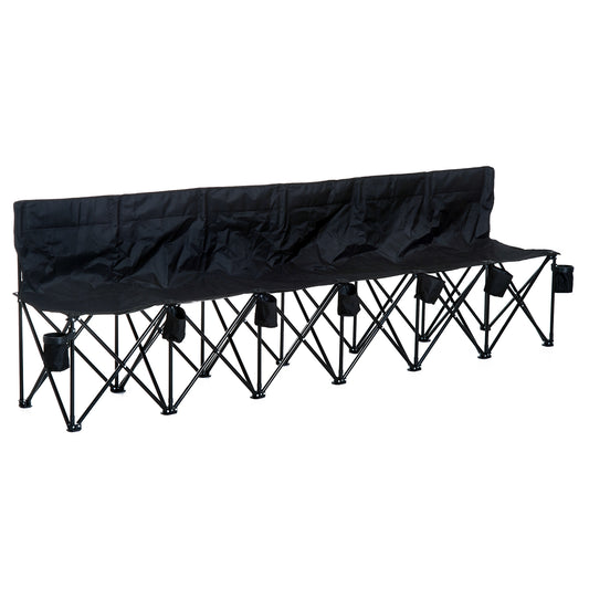Outsunny 6 Seater Folding Camping Chair with Cup Holder & Carry Bag