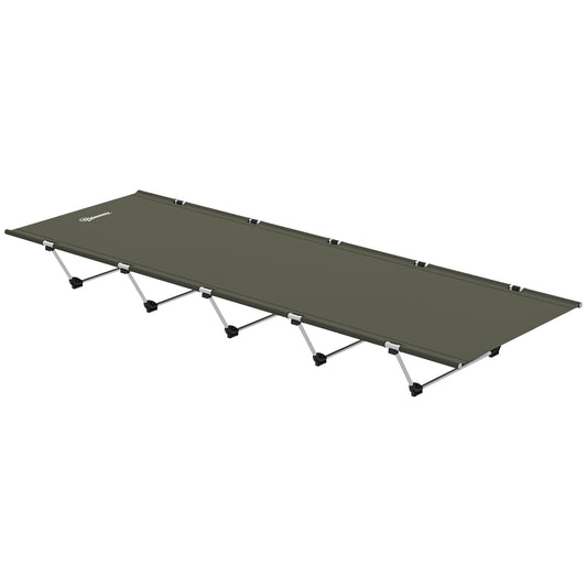 Outsunny Lightweight Camping Bed, Aluminium Portable Camp Cot w/ Strong Support 150kg and Carry Bag for Camping