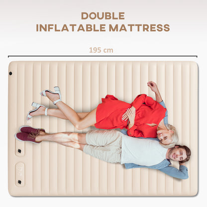 Outsunny Double Inflatable Mattress, with Built-In Pump